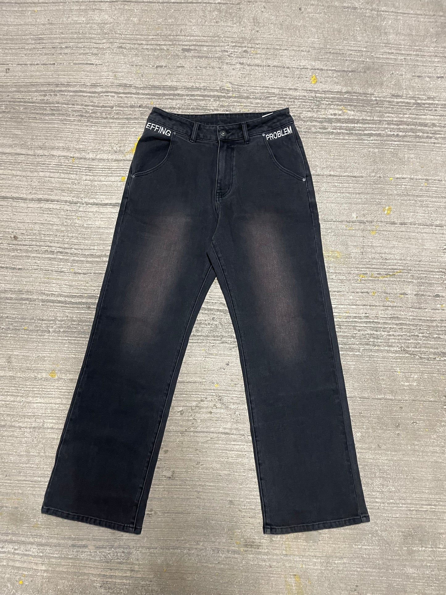 Mind Your Business Sample - Black Denim Straight / Relax Fit